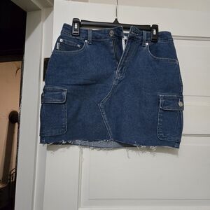 Denim Cargo Skirt